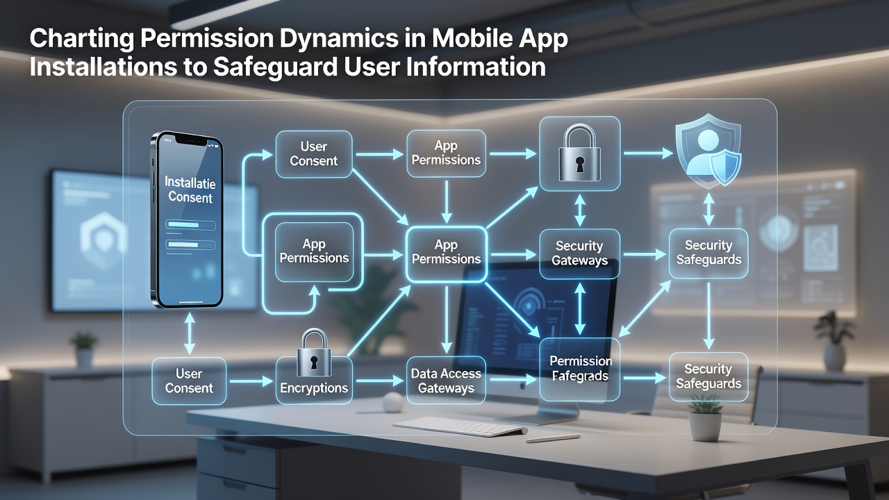 Mobile app installation screen showing permission requests on a smartphone interface