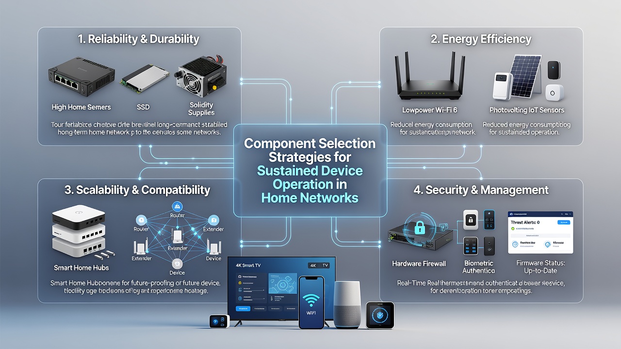 Close-up view of durable network hardware components emphasizing quality cables and efficient power supplies in a home setup