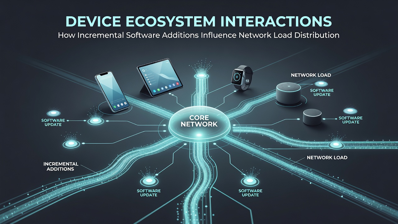 Graph illustrating network load changes after incremental software updates