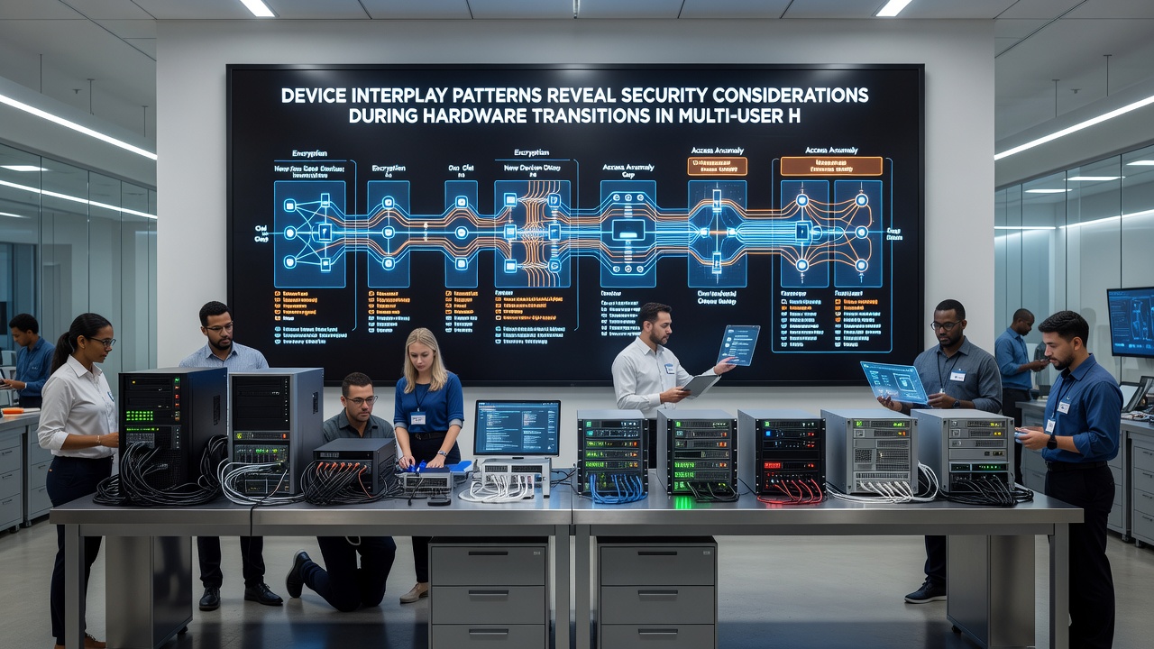 Close-up of router and connected smart devices illustrating permission flows during hardware transition