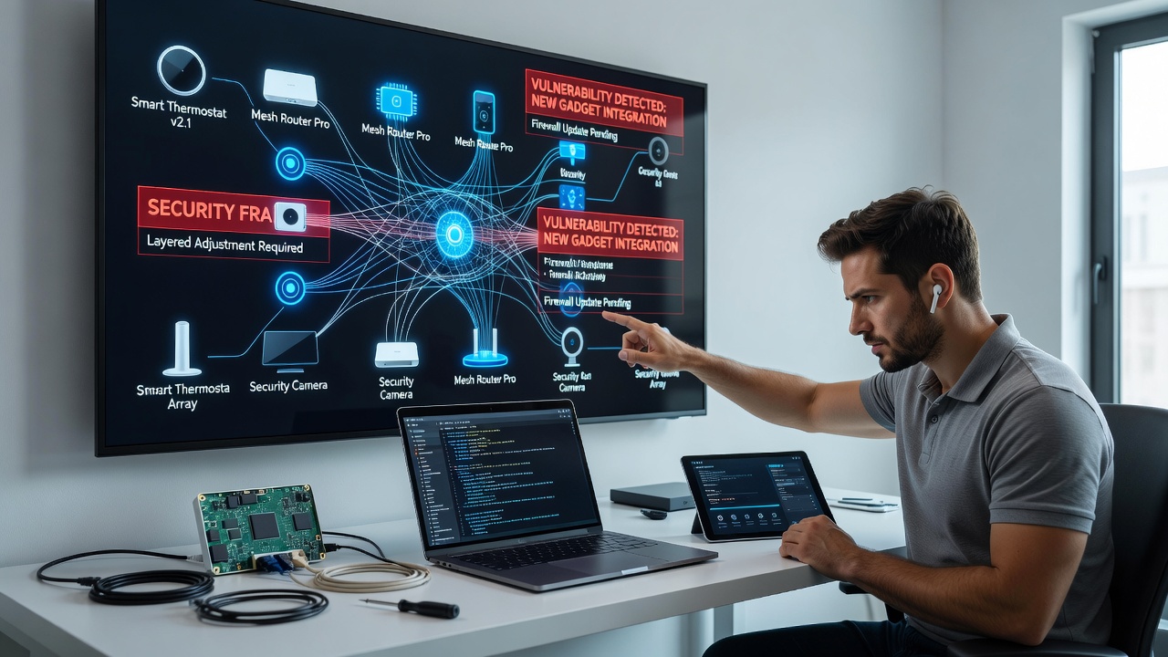 Remote support dashboard displaying network security adjustments
