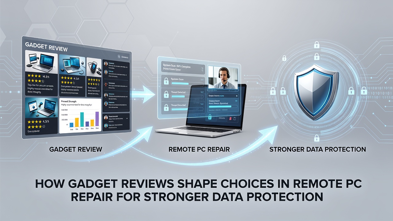 Comparison chart from gadget reviews showing data protection metrics for remote repair software options