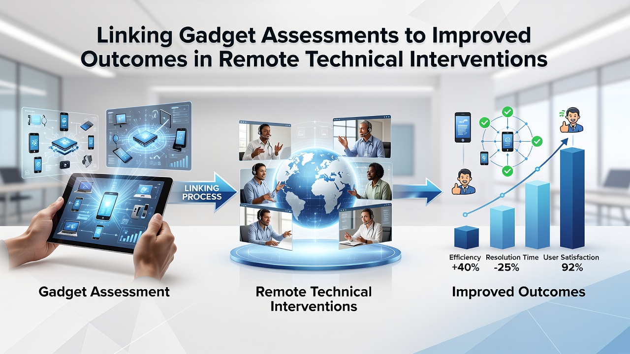 Dashboard displaying linked gadget assessment results and remote intervention metrics