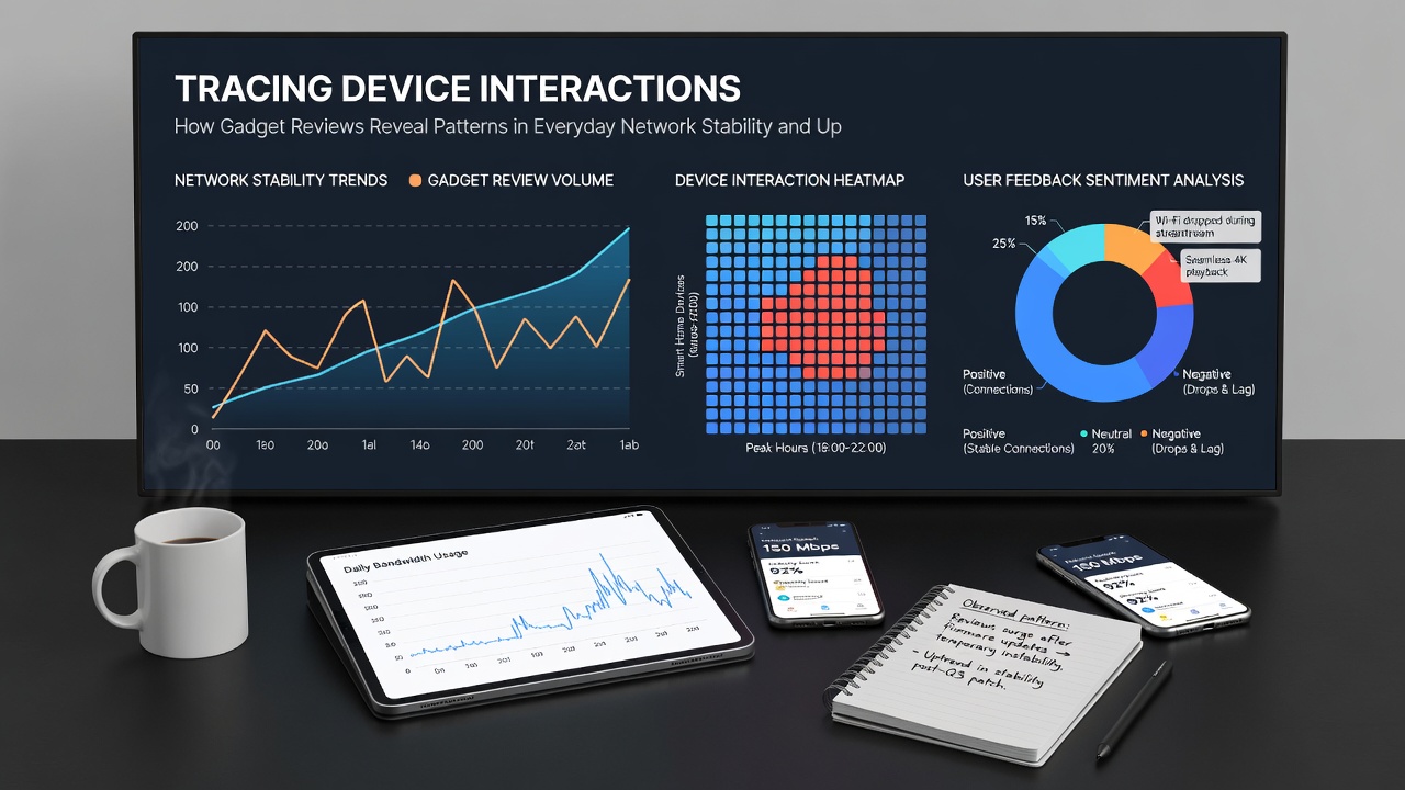 Chart displaying device update cycles and resulting network performance metrics
